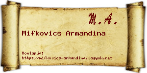 Mifkovics Armandina névjegykártya